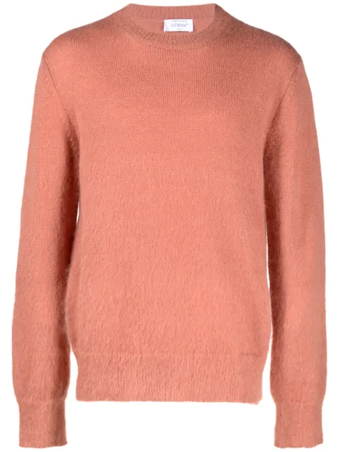 Off-White Arrows intarsia crew-neck jumper Orange OMHE170F23KNI0012761