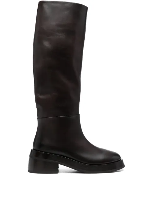Marsèll 60mm Fondello leather knee-high boots Brown MW6058118