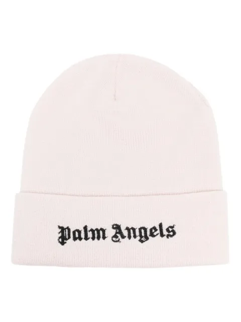 Palm Angels logo-embroidered wool beanie Neutrals PWLC014F23FAB0010410
