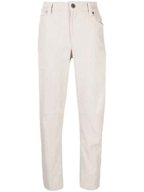 Brunello Cucinelli tapered-leg corduroy trousers Neutrals MB111P8499C2976