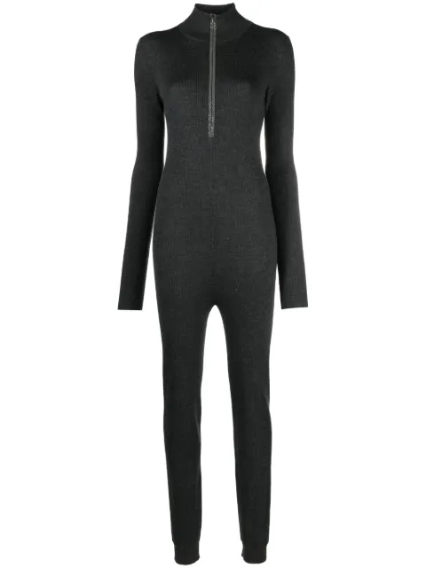 Brunello Cucinelli ribbed long-sleeve jumpsuit Grey M14817699C055