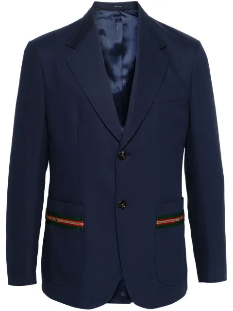 Gucci Web Stripe-embellished blazer Blue 751155Z8BI4