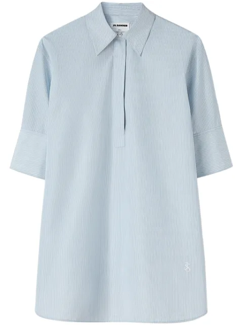 Jil Sander striped half-sleeve cotton shirt White J05DL0105J45178