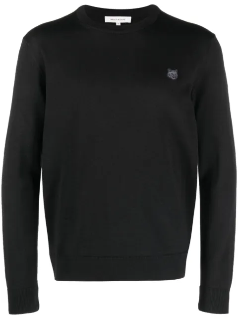 Maison Kitsuné logo-appliqué jumper Black LM00811KT1036
