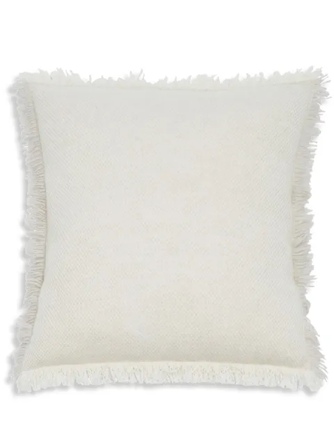alonpi cashmere Spix frayed-edge cushion White PUKA82SPIX50X500023