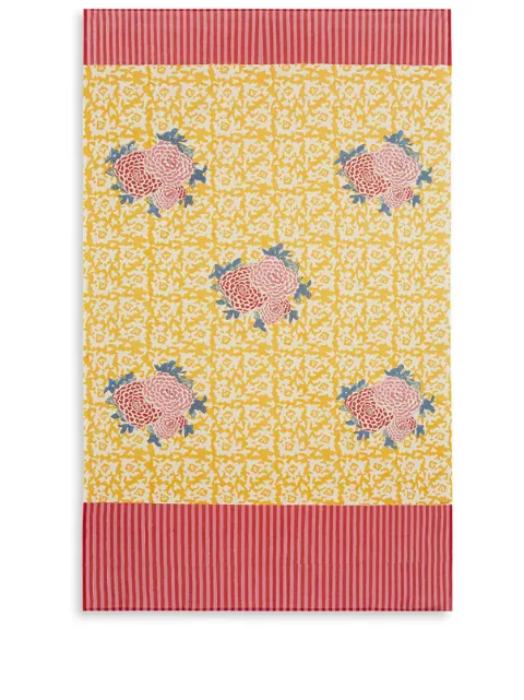 Lisa Corti Arabesque Corolla floral-print beach towel Yellow PAM110X180ARCOGDNA
