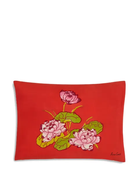 Lisa Corti tea flower rectangular cushion Red FEBABYTEFR