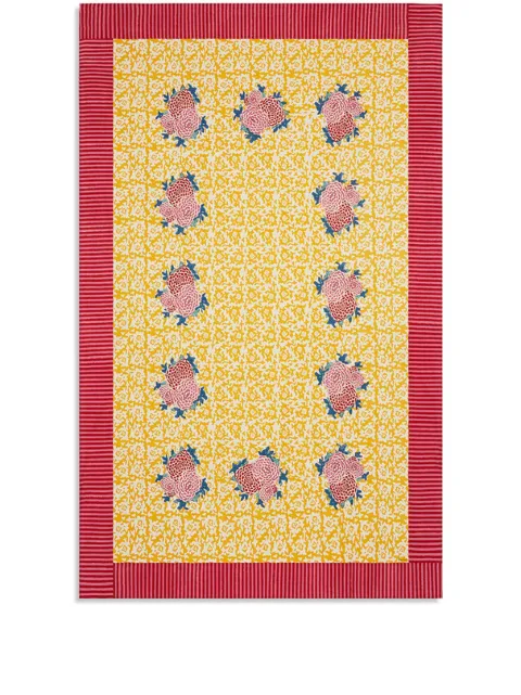 Lisa Corti Arabesque Corolla rectangular tablecloth Yellow ARCO180X270GDNA