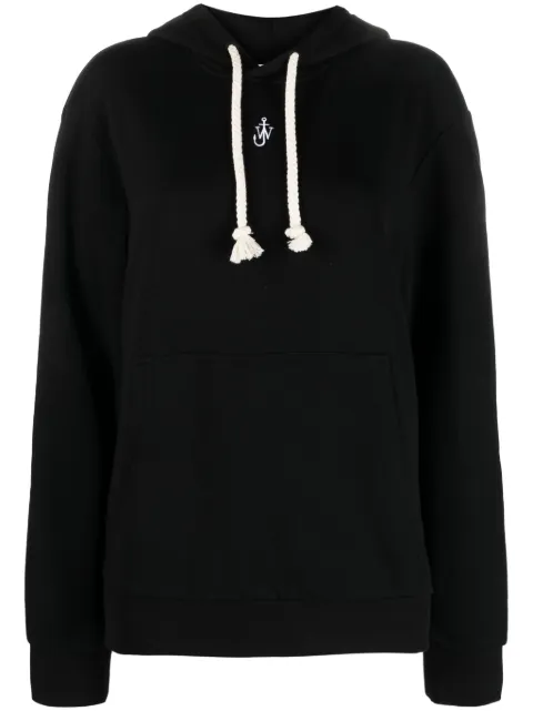 JW Anderson logo-embroidered cotton blend hoodie Black JW0125PG1339999