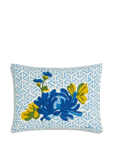 Lisa Corti floral geometric cushion Blue FEBABYVIBCR