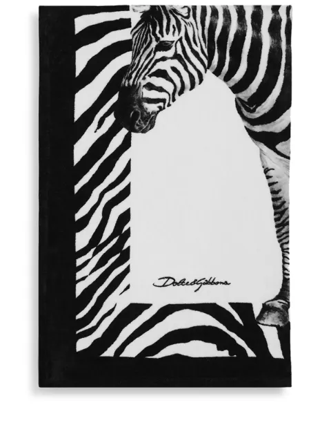 Dolce & Gabbana terry cotton beach towel Black TCF013TCAHD