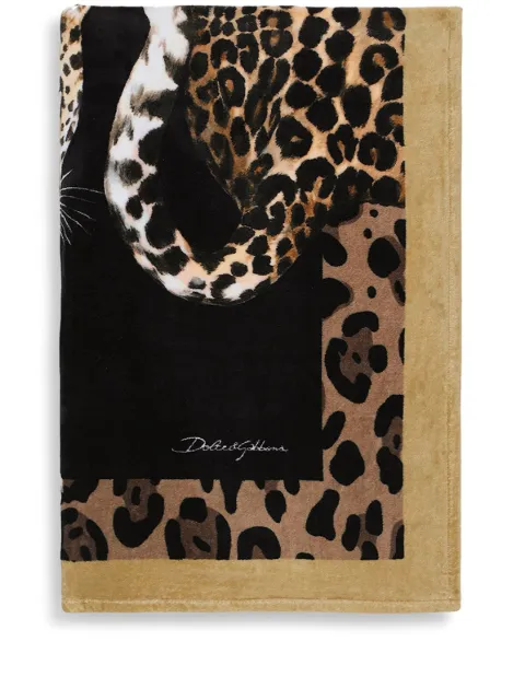Dolce & Gabbana terry cotton beach towel Black TCF013TCAHD