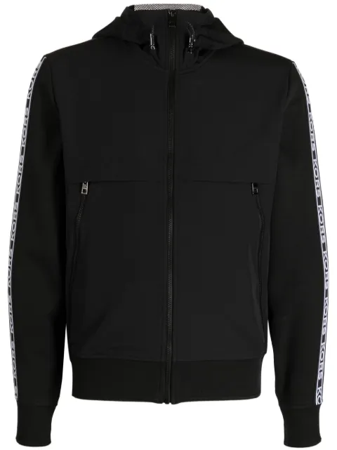 Michael Kors logo-tape zip-up jacket Black CF351LN1X4