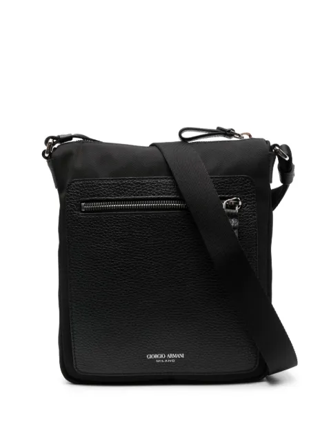 Giorgio Armani logo-debossed zip-fastening shoulder bag Black Y2M272Y752E