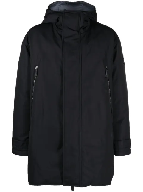 Giorgio Armani logo-embroidered padded coat Blue 3WGOC0ABT036I
