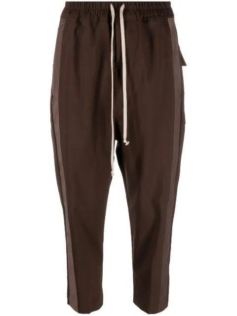 Rick Owens side-stripe cropped trousers Brown RP02C1303ZLSC