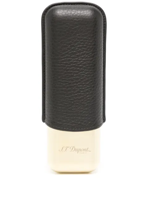 S.T. Dupont grained-leather cigar case Green 183250