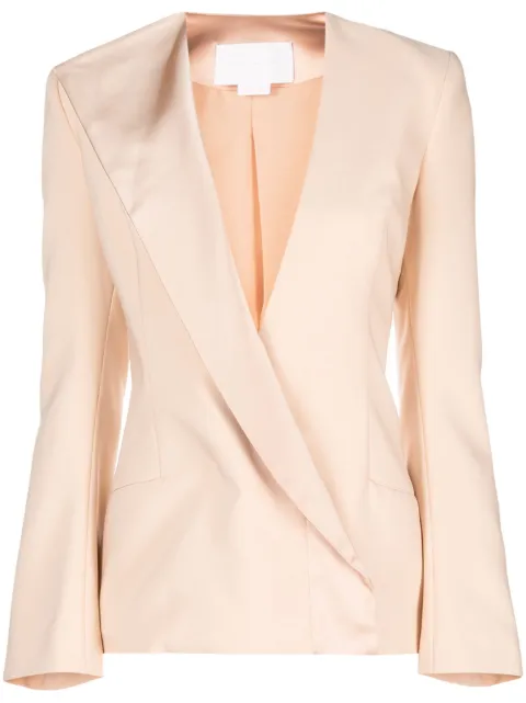 Genny single-breasted asymmetric-lapel blazer Neutrals 75AAQ518N0115
