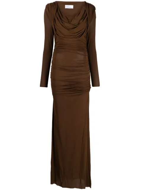 Giuseppe Di Morabito cowl-neck draped maxi dress Brown PF23090LD243