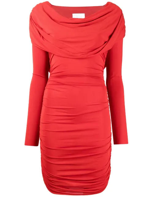 Giuseppe Di Morabito cowl-neck ruched minidress Red PF23313DR243