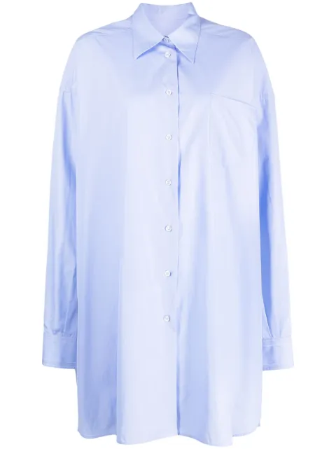 Maison Margiela longline poplin shirt Blue SI0DL0002S60306