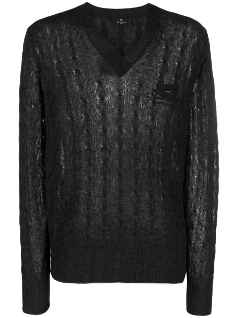 ETRO logo-embroidered cashmere jumper Black 1N9929680