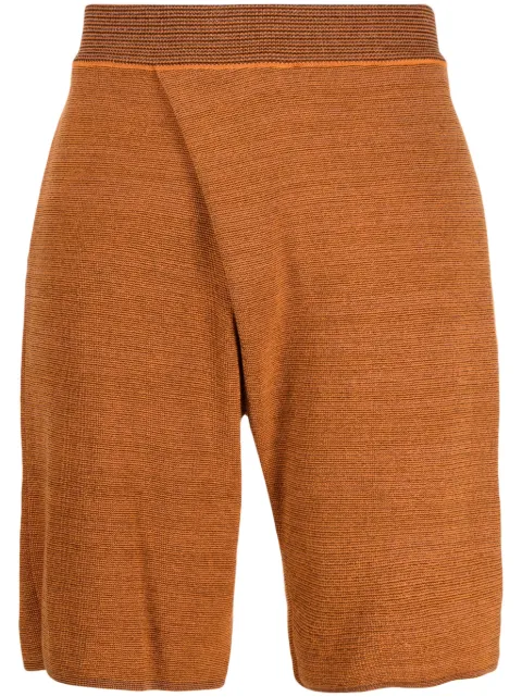Bianca Saunders two-pocket knee-length shorts Orange 352