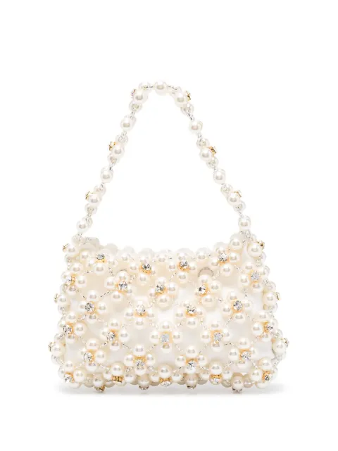 Vanina Anemone crystal-embellished tote bag White ANEMONE