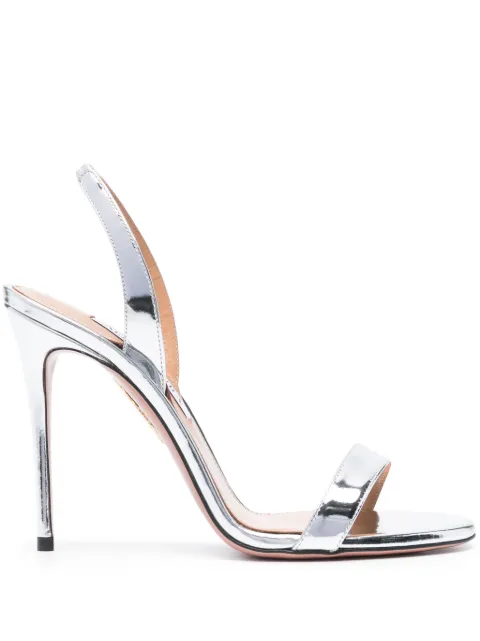 Aquazzura So Nude 110mm leather sandals Silver SNUHIGS0SSYCCC