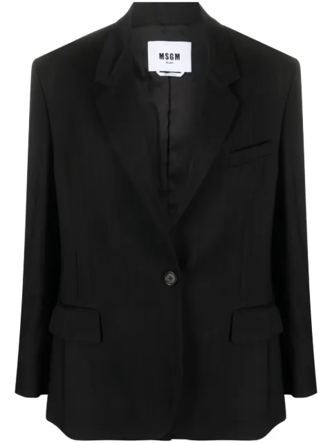 MSGM notched-lapels single-breasted blazer Black 3141MDG15217615