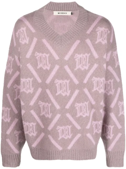 MISBHV intarsia-knit logo jumper Pink 231M714