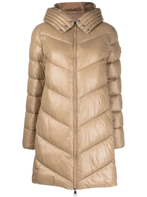 BOSS funnel-neck quilted raincoat Neutrals 50501090