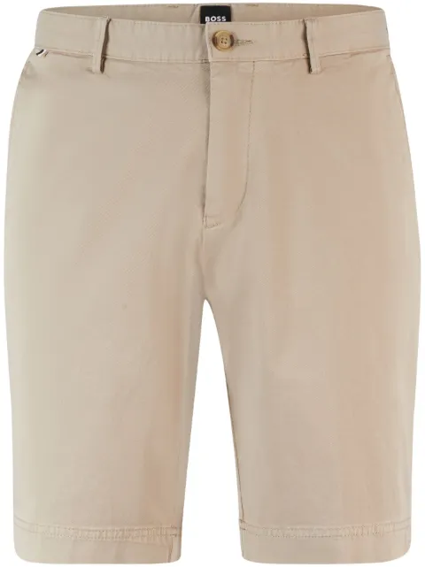 BOSS cotton-blend gabardine shorts Neutrals 50487993