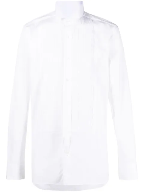 TOM FORD pleated-bib cotton shirt White HFCL02CGS11