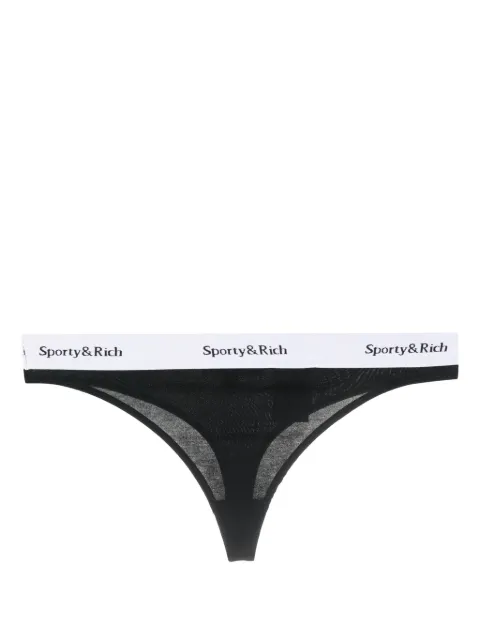 Sporty & Rich Serif logo-print thong Black UN1011BK