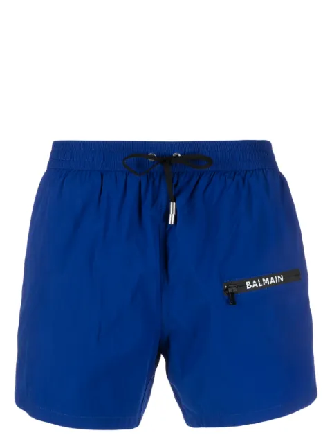 Balmain logo-print swim shorts Blue BWB641100