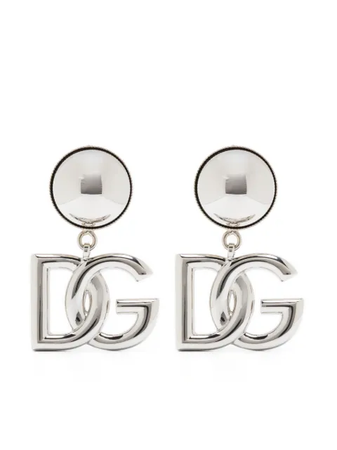 Dolce & Gabbana logo-plaque clip-on earrings Silver WEN6P6W1111