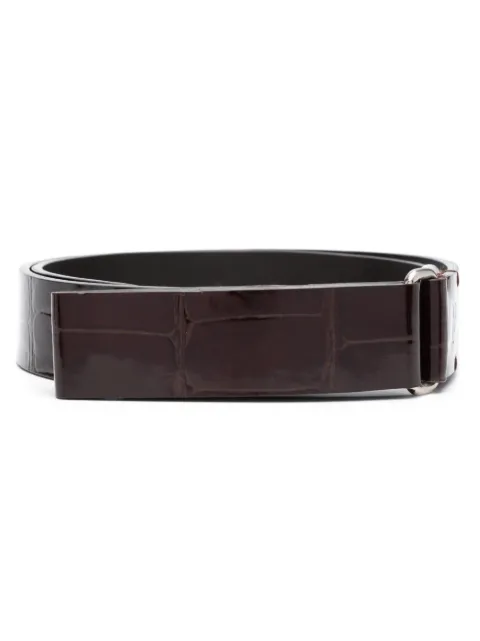 Gianfranco Ferré Pre-Owned 2000s crocodile-embossed leather belt Brown GNFR120GG
