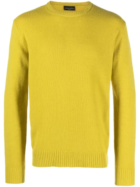 Roberto Collina crew-neck merino-cashmere jumper Yellow RP37001