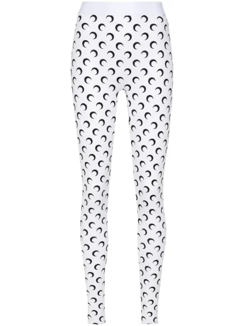 Marine Serre recycled moon jersey stirrup leggings White WPA111ACJER0001