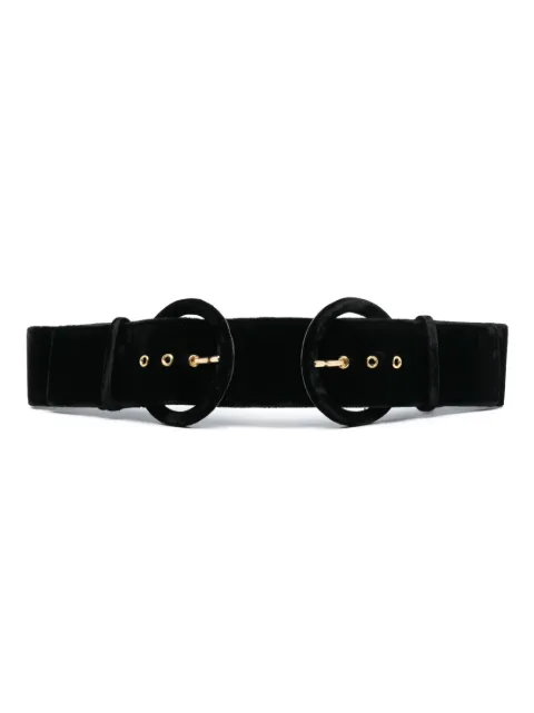 Gianfranco Ferré Pre-Owned 2000s buckled velvet belt Black GNFR150BB