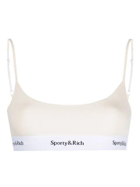 Sporty & Rich logo-underband bandeau bra Neutrals BR1011CR
