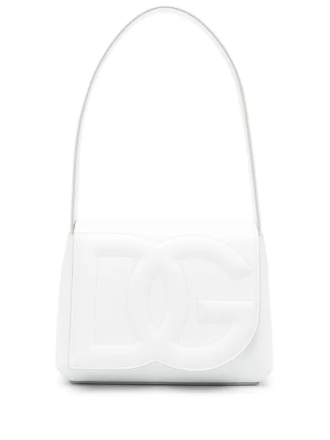 Dolce & Gabbana logo-embossed leather shoulder bag White BB7516AW576