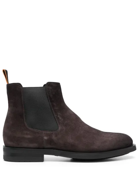 Santoni round-toe suede ankle boots Brown MCC017838PI2HGEXG76