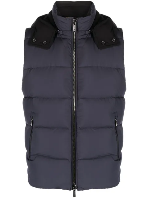 Moorer high-neck padded gilet Blue MOUGI200307TEPA034