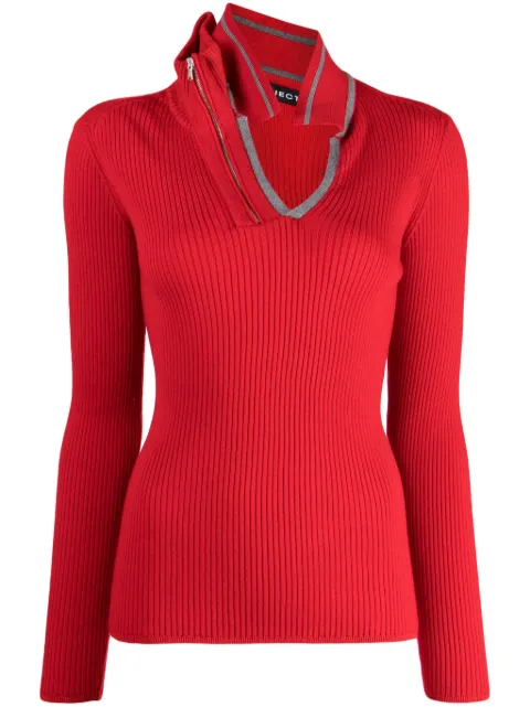 Y/Project asymmetric ribbed jumper Red MPULL93S25