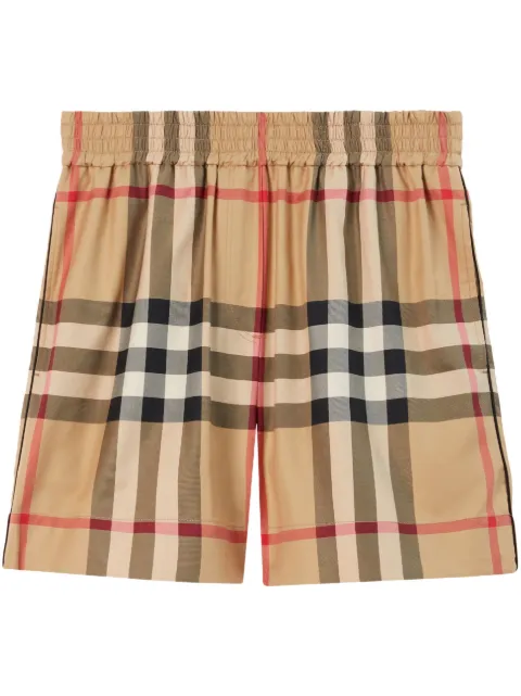 Burberry check cotton shorts Neutrals 8071091