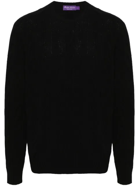 Ralph Lauren Purple Label cable-knit cashmere jumper Black 790509405005