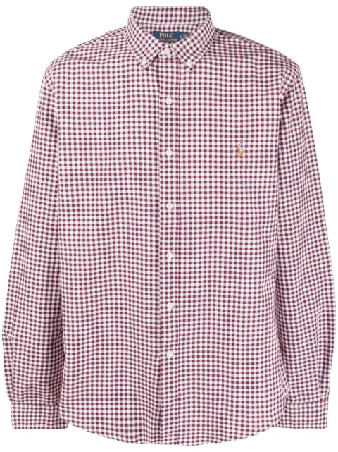 Polo Ralph Lauren logo-embroidered check-print shirt Red 710852741001