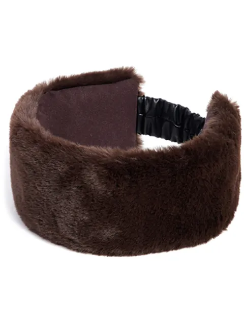 Apparis faux-fur hair band Brown ELENI
